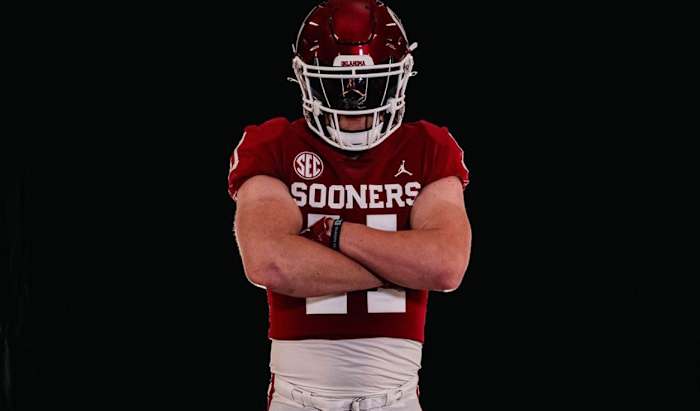 2025 LB Luke Metz during an unofficial visit to Oklahoma. (Photo courtesy of Luke Metz)